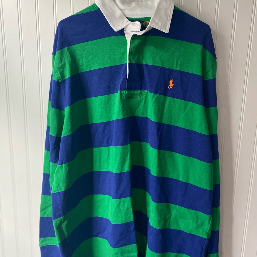 Ralph Lauren Blue and Green Rugby Polo Men’s XL new with tags